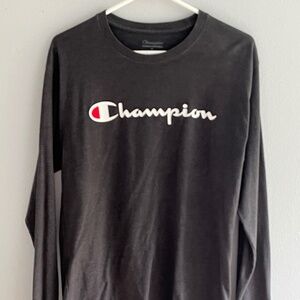 Champion Dark Gray Long Sleeve Shirt Size M